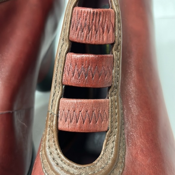 Everybody by BZ Moda Red‎ Leather Heeled Booties Art to Wear Comfort Shoes EU 41 - Picture 4 of 12